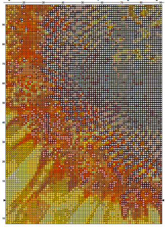 Sunflower Close Up Cross Stitch Pattern PDF