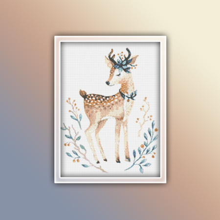 Deer 9 Cross Stitch Pattern PDF