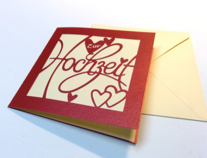 Karte Hochzeit Plotterdatei SVG DXF