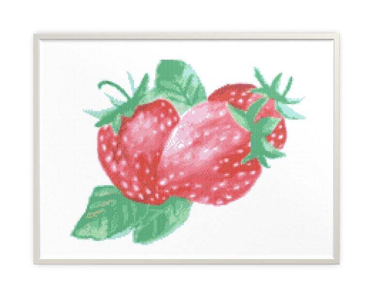 Strawberry cross stitch pattern