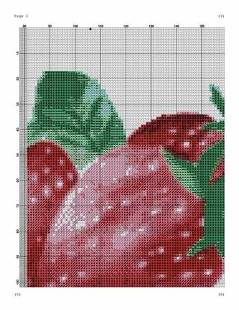 Strawberry cross stitch pattern