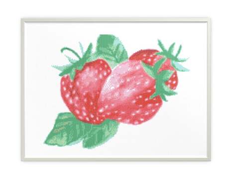 Strawberry cross stitch pattern