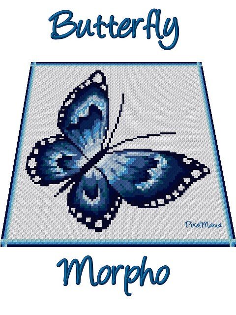 MORPHO BUTTERFLY - pattern for c2c crochet blanket - Image 2