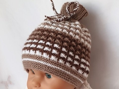 Strickanleitung Babymütze, Baby-Mütze, ca. 5 - 12 Monate