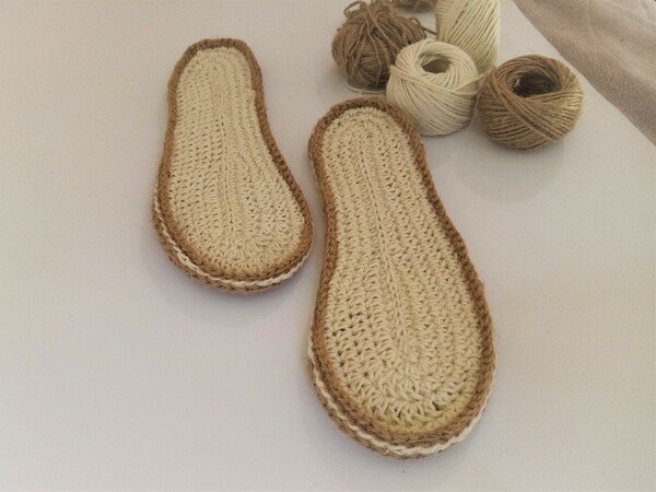 Twine Jute Outsoles. Еspadrilles sole. Crochet pattern