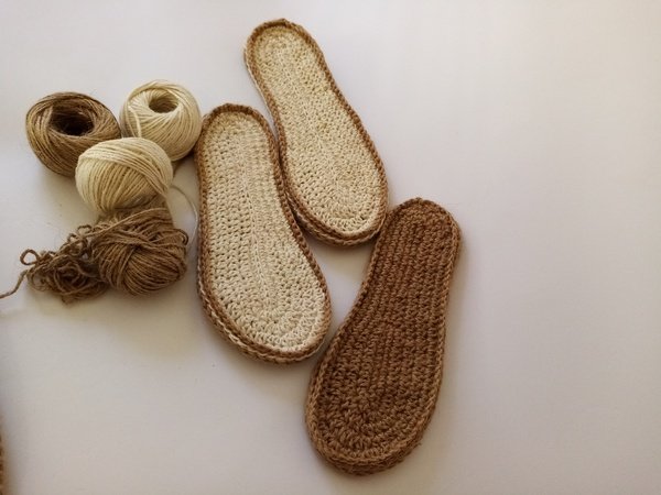 Twine Jute Outsoles. Еspadrilles sole. Crochet pattern