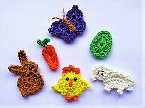 Häkelapplikationen Ostern