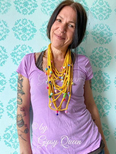 Häkelanleitung BeYourQueen – Boho Kette mit Perlen  Anfängerfreundlich