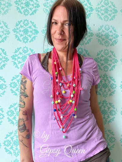 Häkelanleitung BeYourQueen – Boho Kette mit Perlen  Anfängerfreundlich