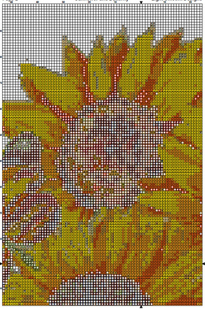Sunflowers with Butterfly Cross Stitch Pattern PDF