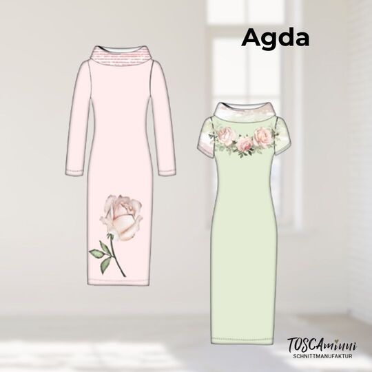 Jerseykleid Agda Gr. 34-46 Schnittmuster und Nähanleitung