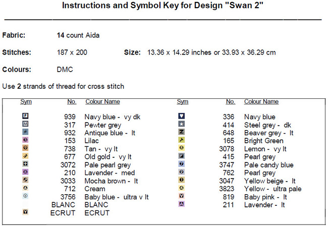 Swan 2 Cross Stitch Pattern PDF