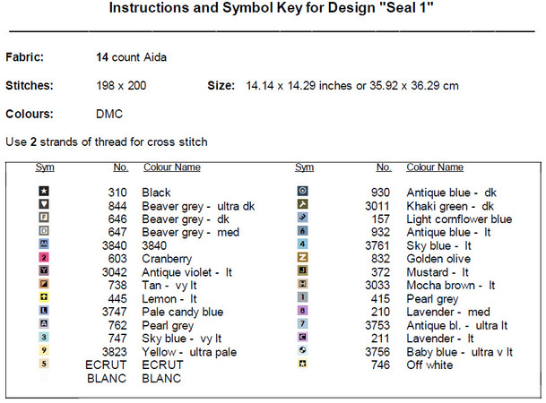 Seal 1 Cross Stitch Pattern PDF
