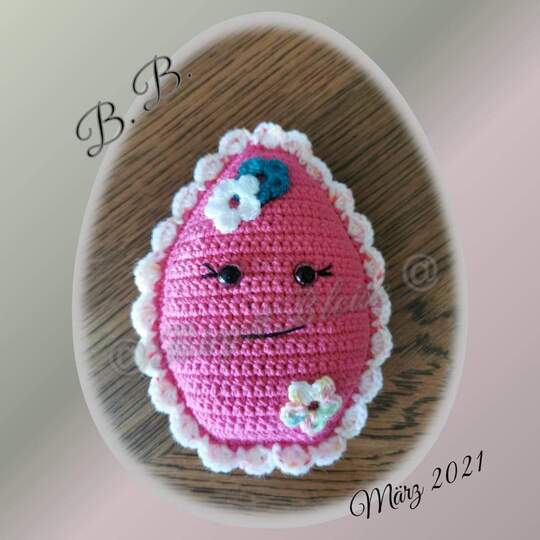 Häkelanleitung Kunterbunte "Ostereier-Anhänger/Blumenstecker"