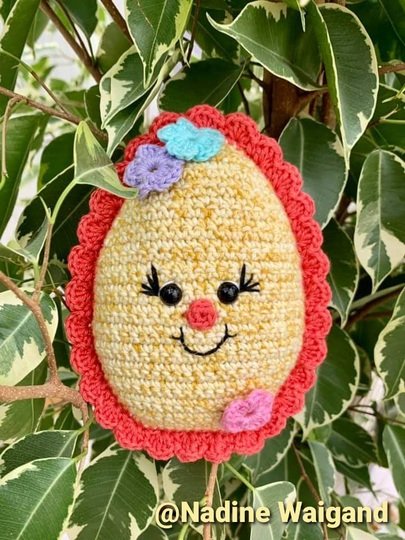 Häkelanleitung Kunterbunte "Ostereier-Anhänger/Blumenstecker"
