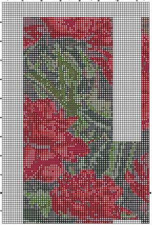 Flower H Alphabet Monogram 1 Cross Stitch Pattern PDF