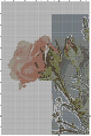 Flower I Alphabet Monogram 1 Cross Stitch Pattern PDF