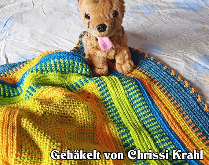 Häkelanleitung Kuscheldecke // Babydecke Lana
