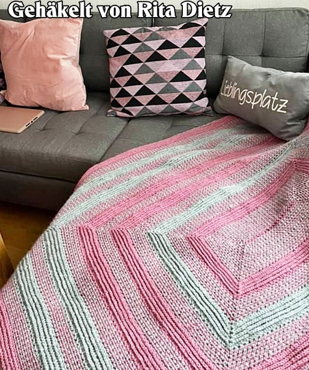 Häkelanleitung Kuscheldecke // Babydecke Lana