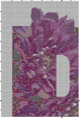 Flower P Alphabet Monogram 1 Cross Stitch Pattern PDF