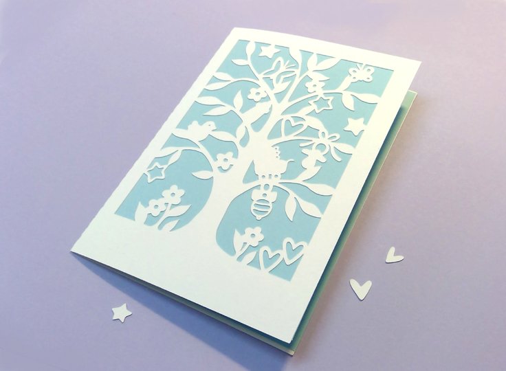 Karte Baby Baum Plotterdatei SVG DXF