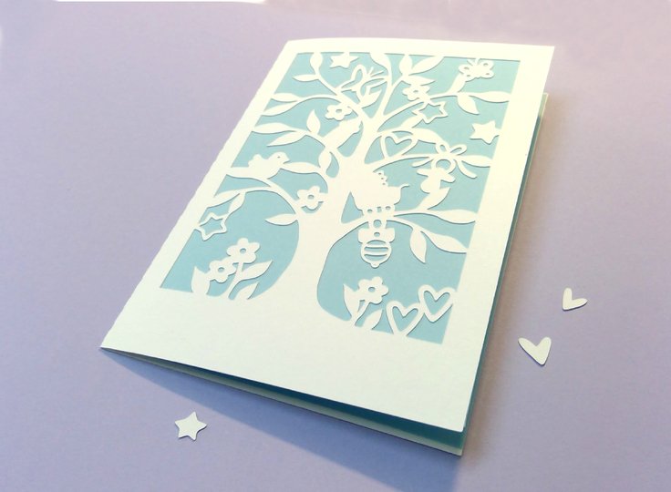 Karte Baby Baum Plotterdatei SVG DXF