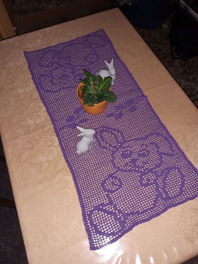 Tischläufer Häschen "Schlappohr" Häkelanleitung