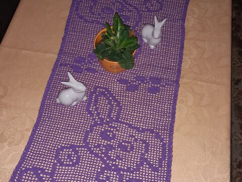 Tischläufer Häschen "Schlappohr" Häkelanleitung