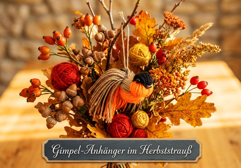 Bastelanleitung: Niedlicher Gimpel / Dompfaff (Wollvogel) schnell & einfach