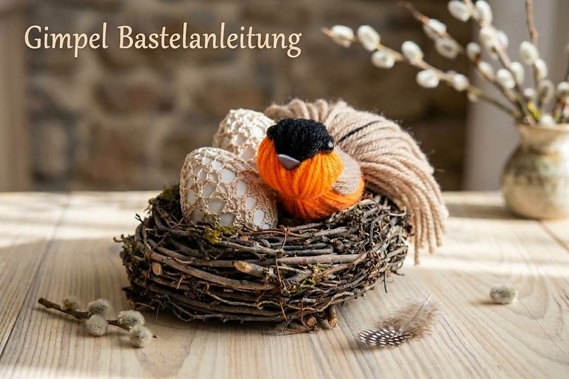 Bastelanleitung: Niedlicher Gimpel / Dompfaff (Wollvogel) schnell & einfach