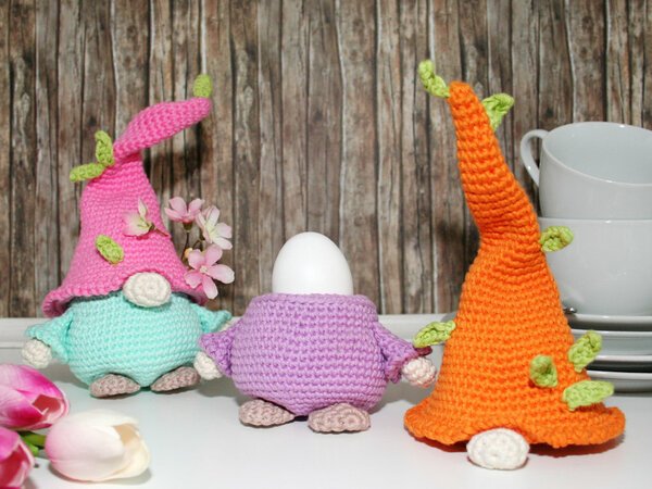 Flower Gnome - Egg Cozy, Decoration - Crochet Pattern