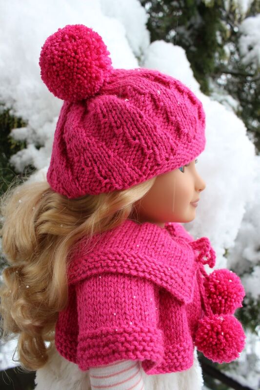Dolls Poncho and Hat Knitting Pattern - Image 3