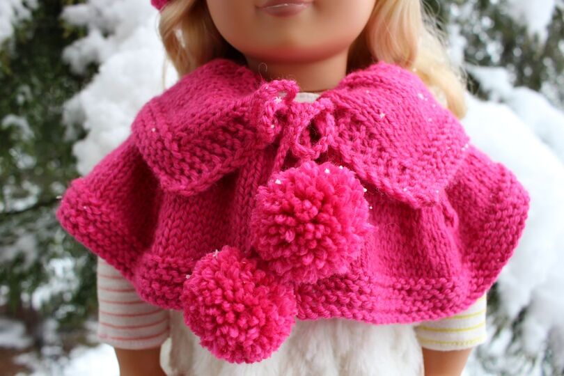 Strickanleitung für Puppen Poncho und Mütze