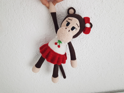 Häkelanleitung Affenmädchen (30 cm)