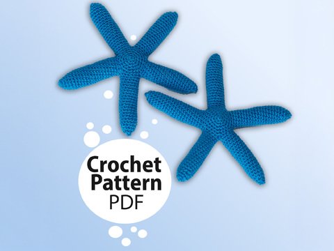 Häkelanleitung Babyrassel Blauer Seestern