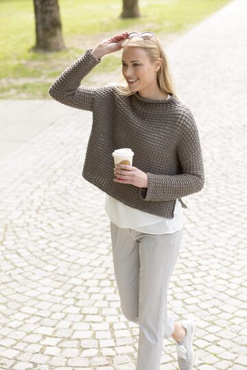 Strickanleitung: OVERSIZE-PULLI MIT STEHKRAGEN