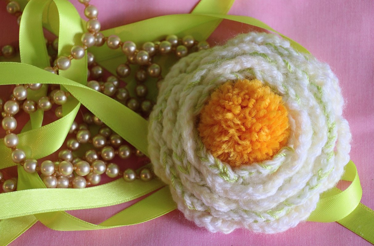 Häkel Anleitung Blume Dottergelb - Bild 2