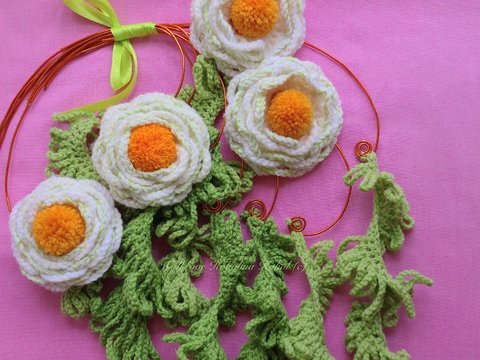 Häkelanleitung Blume Dottergelb + Blatt take me to fairyland