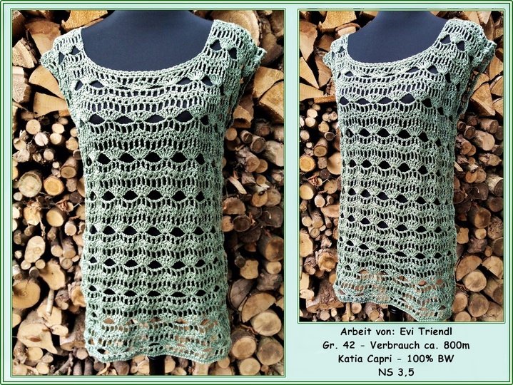 Häkelanleitung Netzshirt/ Sommershirt "Sara" - alle Größen