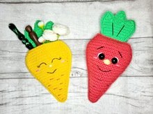 Flotte Möhrchen als Amigurumi oder Geschenktäschchen häkeln