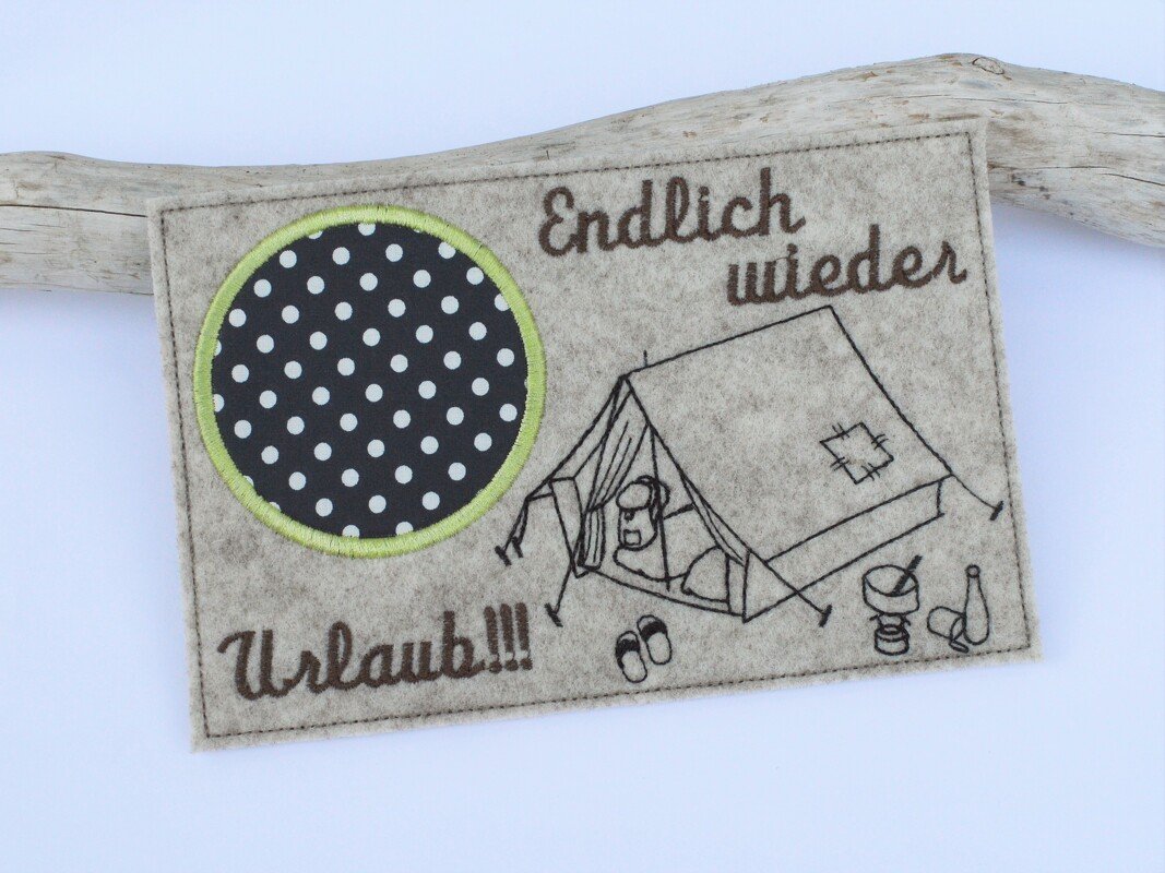 Stickdatei Mugrug Zelt Camping - Bild 2