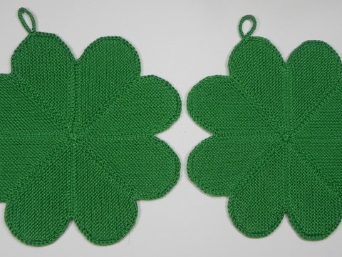 Topflappen Kleeblatt, Anleitung zum Selberstricken