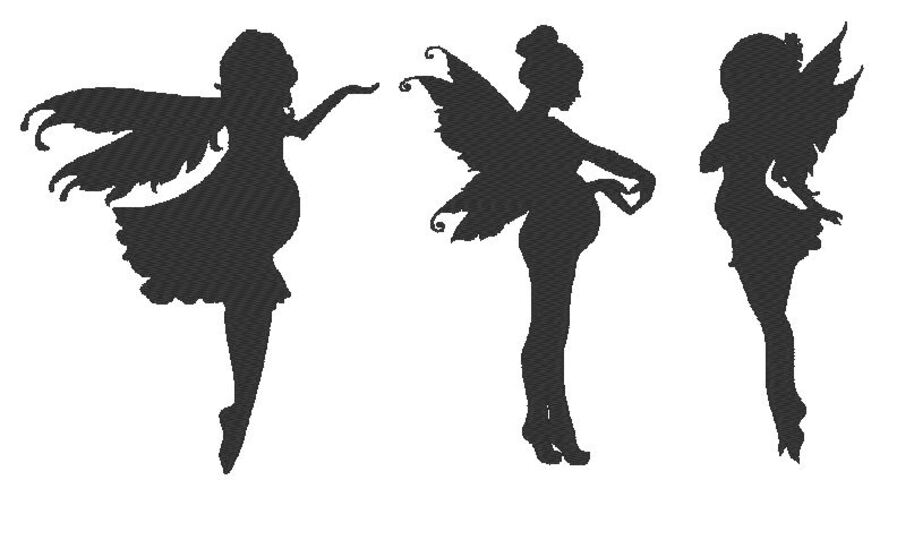 schwangere Feen Elfen Silhouetten Stickdatei schwanger