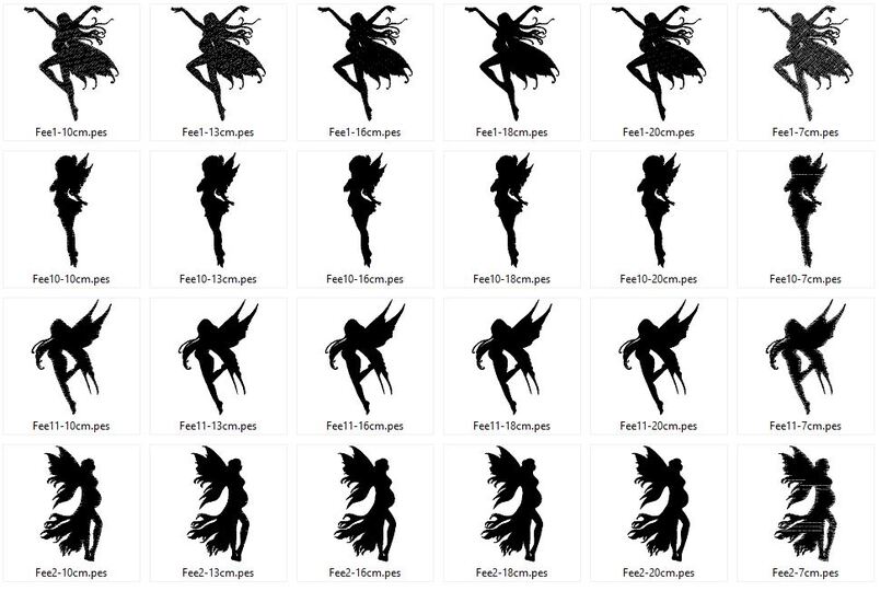 schwangere Feen Elfen Silhouetten Stickdatei schwanger