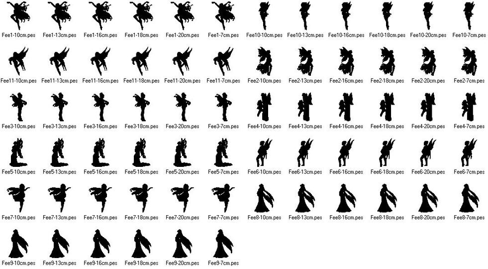 schwangere Feen Elfen Silhouetten Stickdatei schwanger