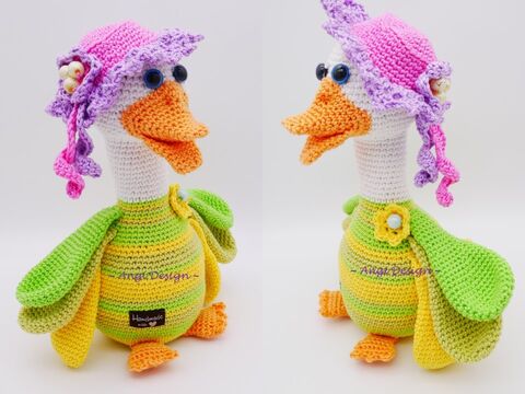 Häkelanleitung, total verrückte Ente