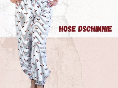 Pumphose Dschinnie Gr. 34-46 Schnittmuster mit gesmoktem Bund