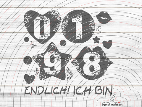 Zahlen Set Plotterdatei 1 8 9 0 SVG DXF
