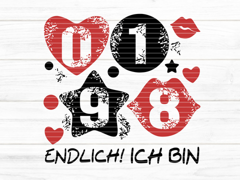 Zahlen Set Plotterdatei 1 8 9 0 SVG DXF FCM