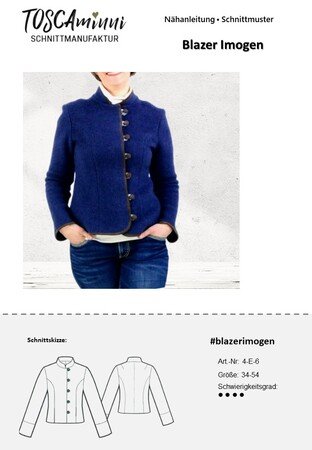 Blazer mit Stehkragen Imogen Gr. 34-46 Schnittmuster
